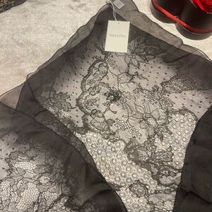 Valentino Black Lace scarf  WOW QUALITY ,LUXURY NWT